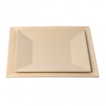 Plato 28 cm fibra de bambú 48 uds