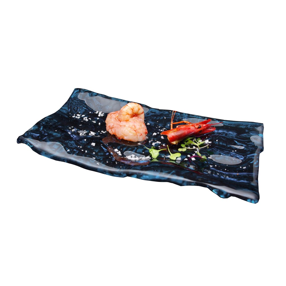 Mar bandeja glass azul 6 uds
