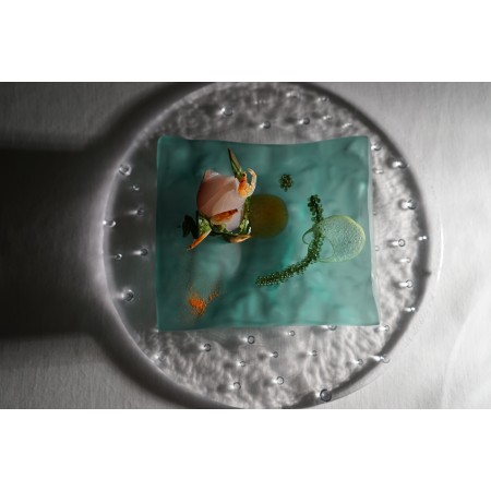 Mar plato glass mate verde 6 uds