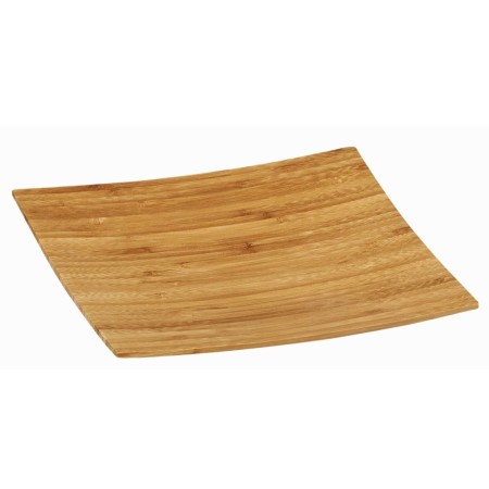 Plato cuadrado buffet bambú 20 uds