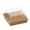 Plato cuadrado kraft con tapa 500 uds