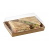 Plato RECTANGULAR kraft con tapa 500 uds