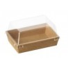 Plato RECTANGULAR kraft con tapa 500 uds