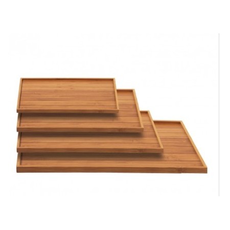 Bandeja bambú maciza 25 uds