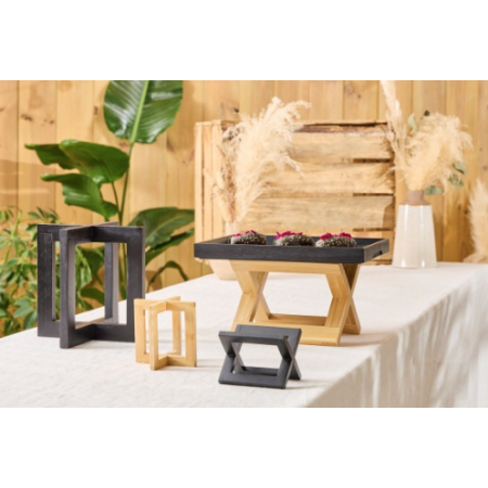 Comprar soporte  pequeño de altura bambú en negro 12 uds en latulip.es